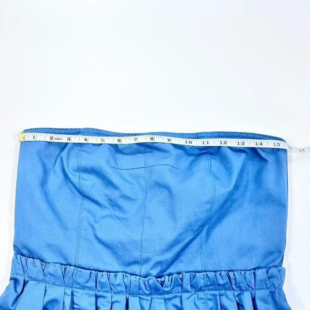 Marc by Marc Jacobs Kline pleased periwinkle blue strapless full skirt dress 10